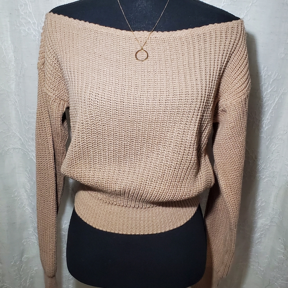 Tan Cropped Sweater